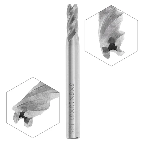 5 мм 4 флейты HSS & алюминиевая торцевая фреза резак с супер жесткий прямая Концевая фреза для станка с ЧПУ обработки пресс-форм полые резки