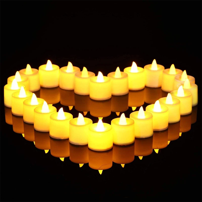 

Flameless LED Candles Tea Lights Battery Powered Coloful Flickering Pillar Candle Votive Tealight Romantic party Home Decor