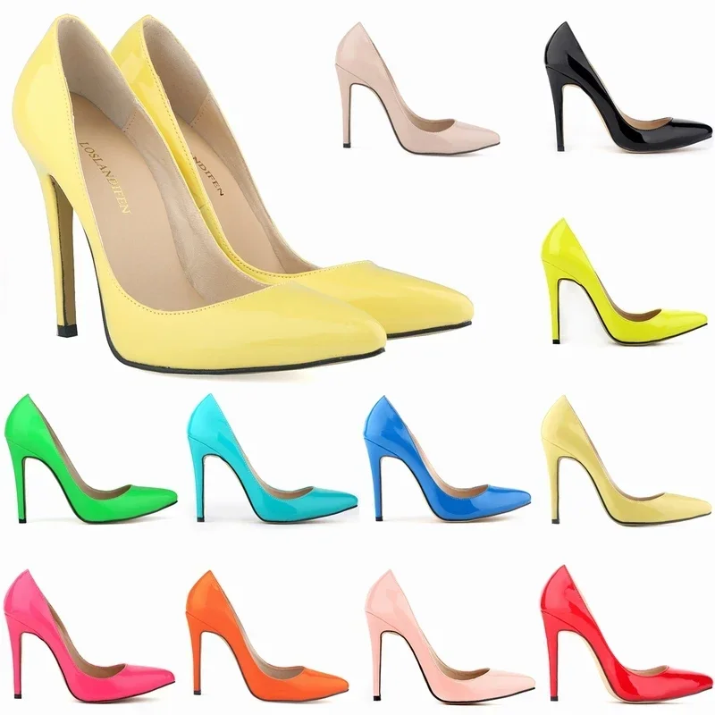 Женская обувь с острым носком пикантные туфли-лодочки из лакированной кожи