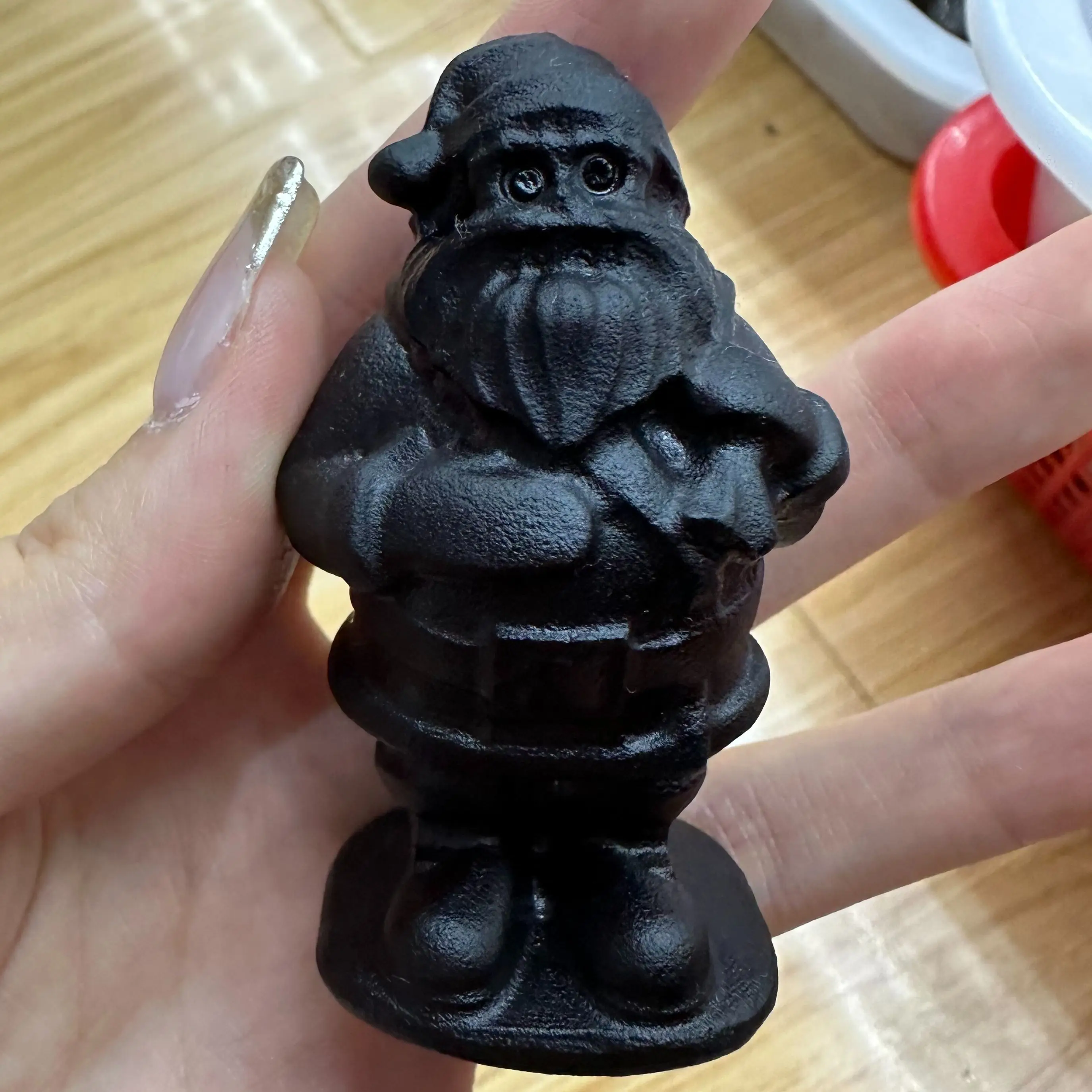 

1PCS Natural Obsidian Cute Santa Crystal Carving Healing Energy Fashion Crafts Home Decor DIY Christmas Gift