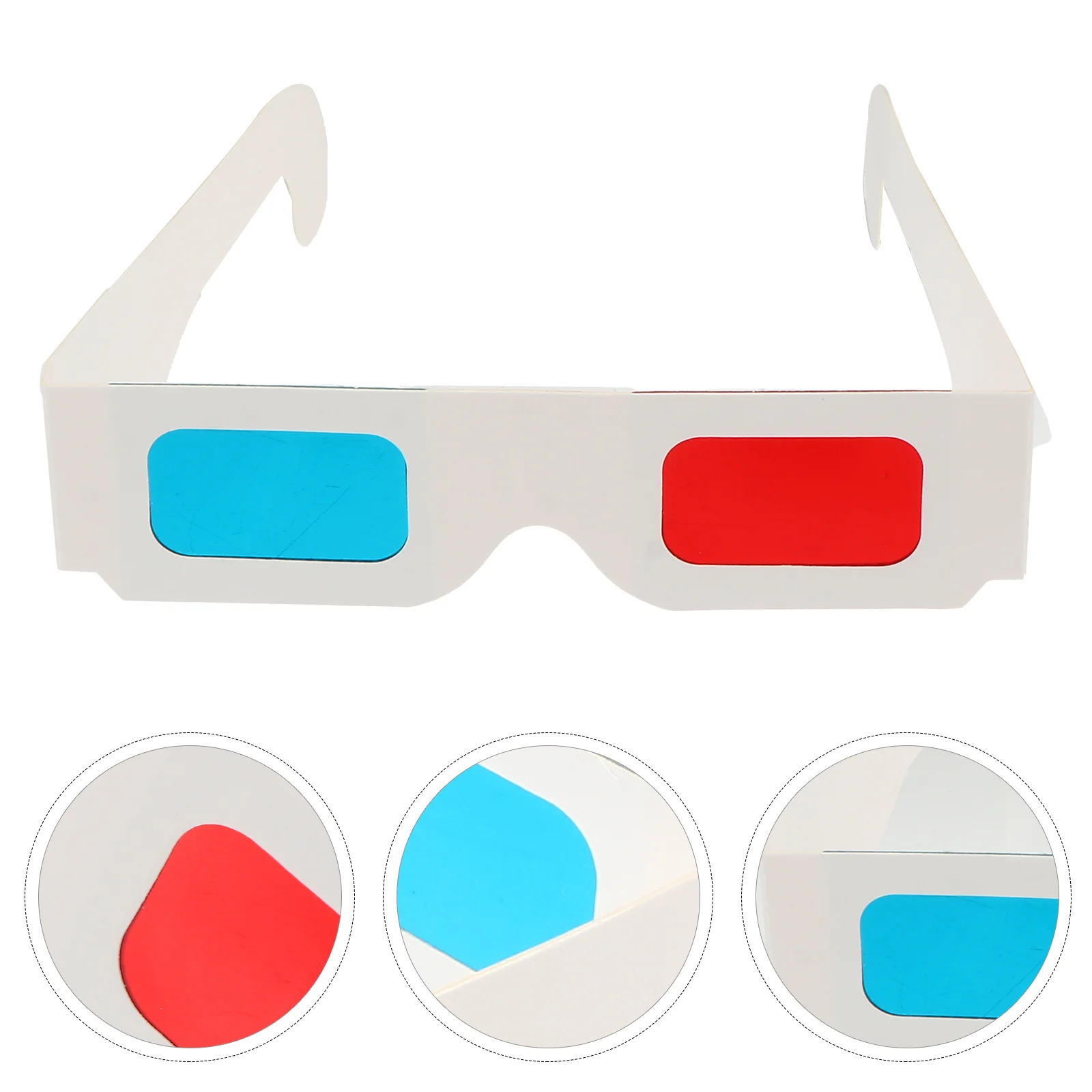 

100Pcs 3D Cardboard Glasses Universal Anaglyph 3D Red Blue Cyan Glasses White Frame Anaglyph Cardboard