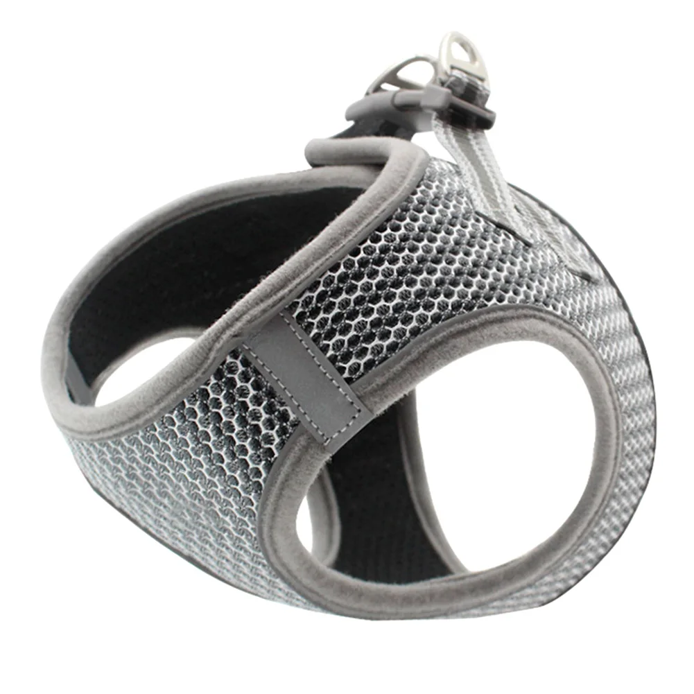 

Reflective Nylon Breathable Puppy Pet Dog Cats Collar Comfortable Adjustable Padded Vest Mesh Harness Working With Leash