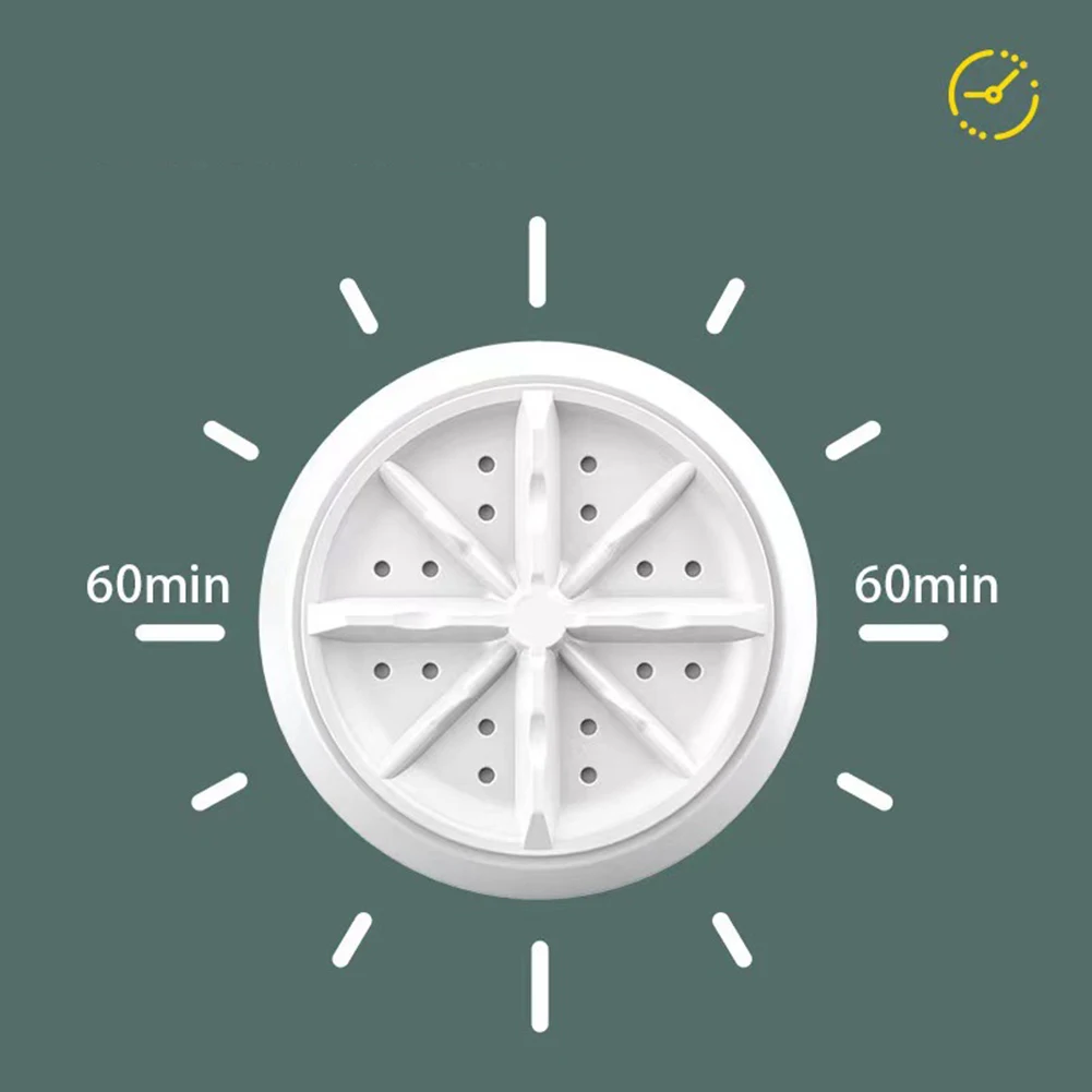 

Портативная стиральная машина с интеллектуальным таймером, мини-турбина для стирки, вращающаяся Передняя, обратная волна, колесо для интим...