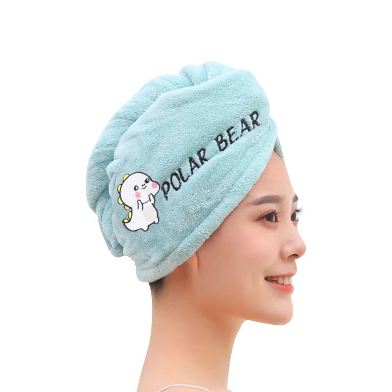 

Новое полотенце для волос для женщин, мягкая шапка из кораллового флиса для сушки волос, банное полотенце, супервпитывающий Быстросохнущий ...