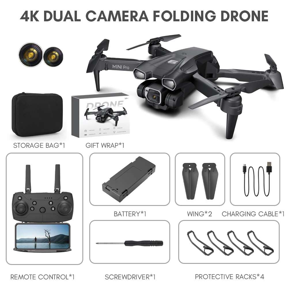 

Складной Квадрокоптер с камерой обхода препятствий, Wi-Fi, Fpv