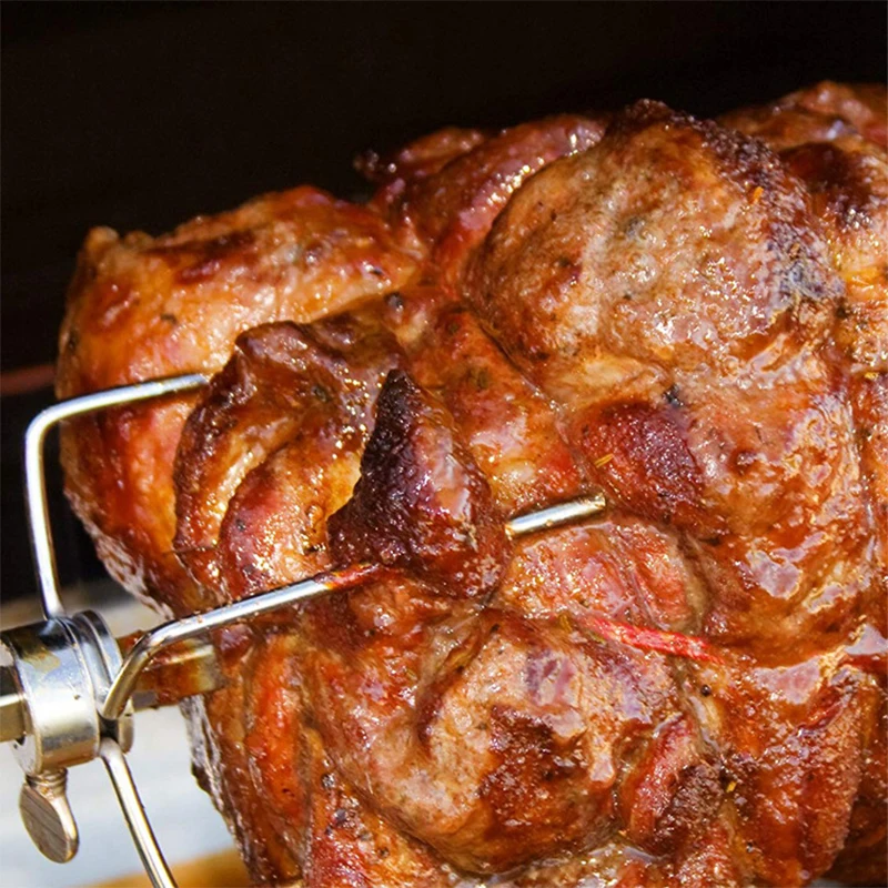 automatic bbq grill rotisserie electric bbq motor metal outdoor spit roaster rod charcoal pig chicken beef camping cooking tools free global shipping