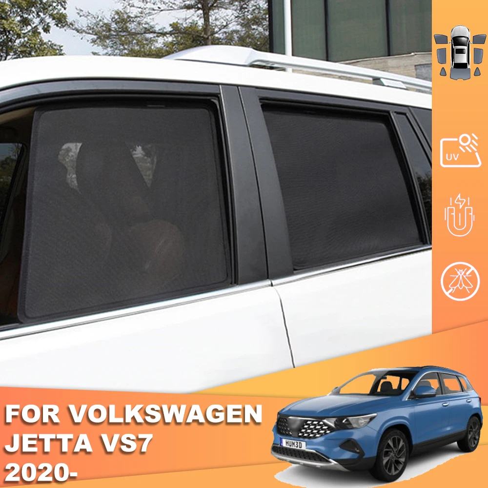 

For Volkswagen VW Jetta VS7 2020 2021 Magnetic Car Sunshade Front Windshield Mesh Frame Curtain Side Window Sun Shade
