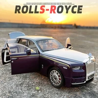 118 rolls royce phantom alloy luxy car model diecast toy vehicles metal car model collection simulation sound light kids gift