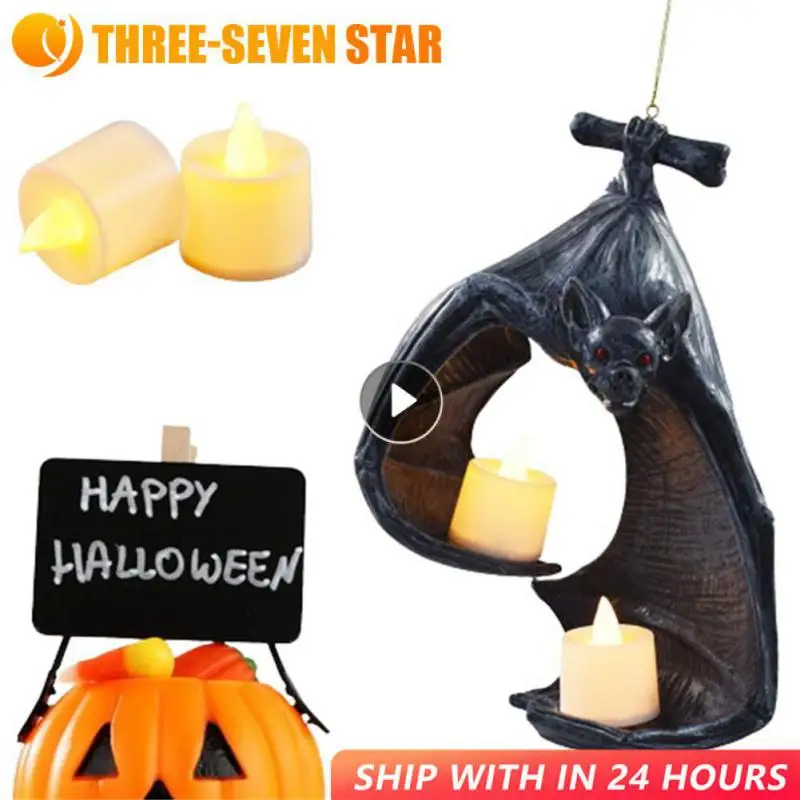 

Bat Shaped Tealight Holder Black Bat Resin Tea Lights Holders Halloween Horror Props Home Holiday Party DIY Decorations