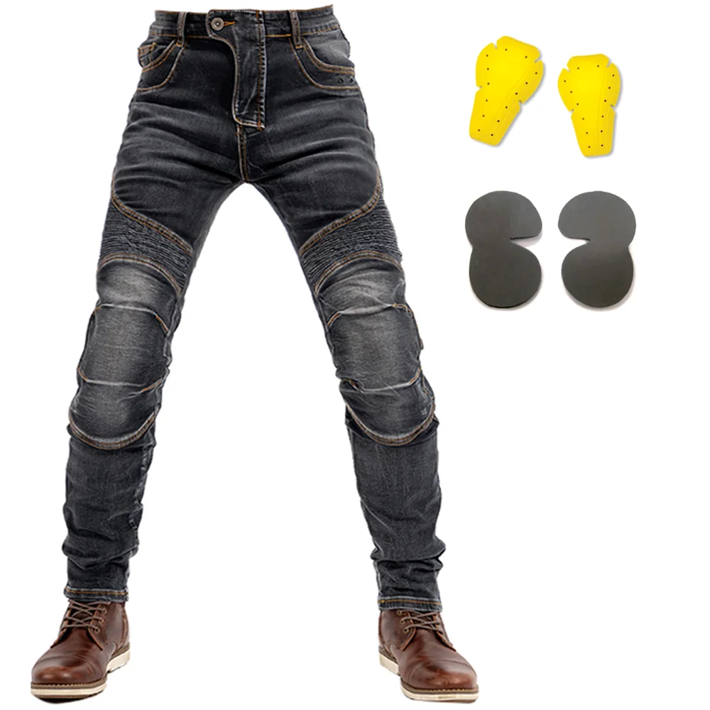 LOMENG Motorcycle Jeans Motorbike Motocross Cycling Pnats Fireproof Kevlar Protective Layer On Hips And Knees LM03