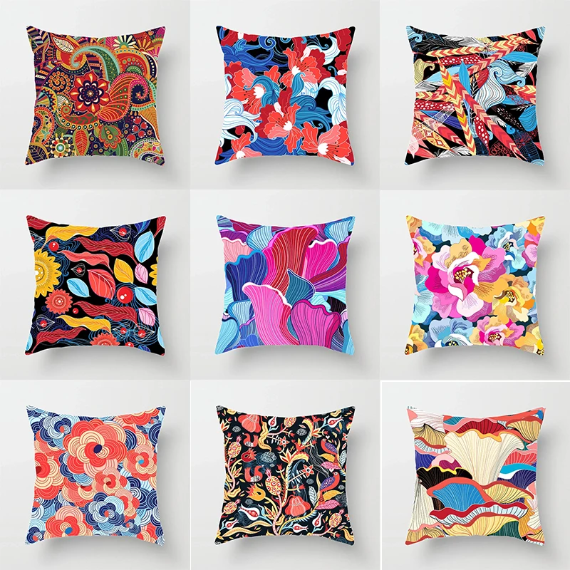 Abstract Colorful Pattern Decorative Pillow Cover Car Sofa Square Cushion