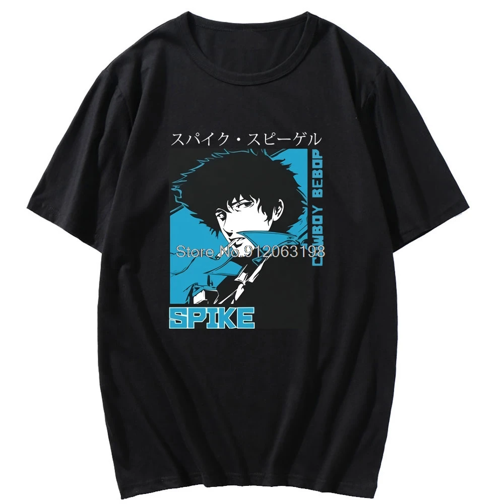 

Japanese Anime 90s Classic Cowboy Bebop Short Sleeve Men Fashion T-shirt Spike Spiegel Print Devil Tshirt Man Harajuku Gift