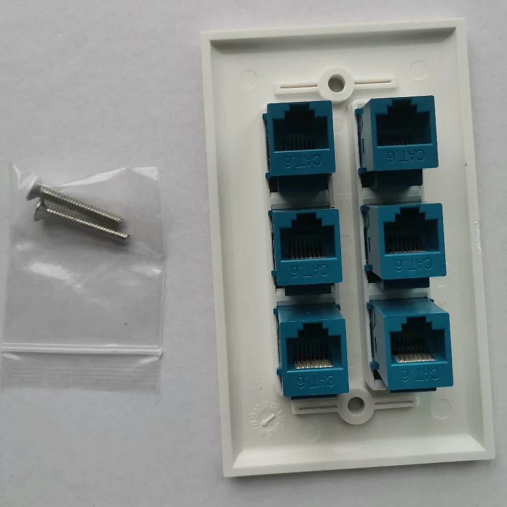 Настенная панель Cat 6 Ethernet с 6 портами, настенная панель Ethernet ...