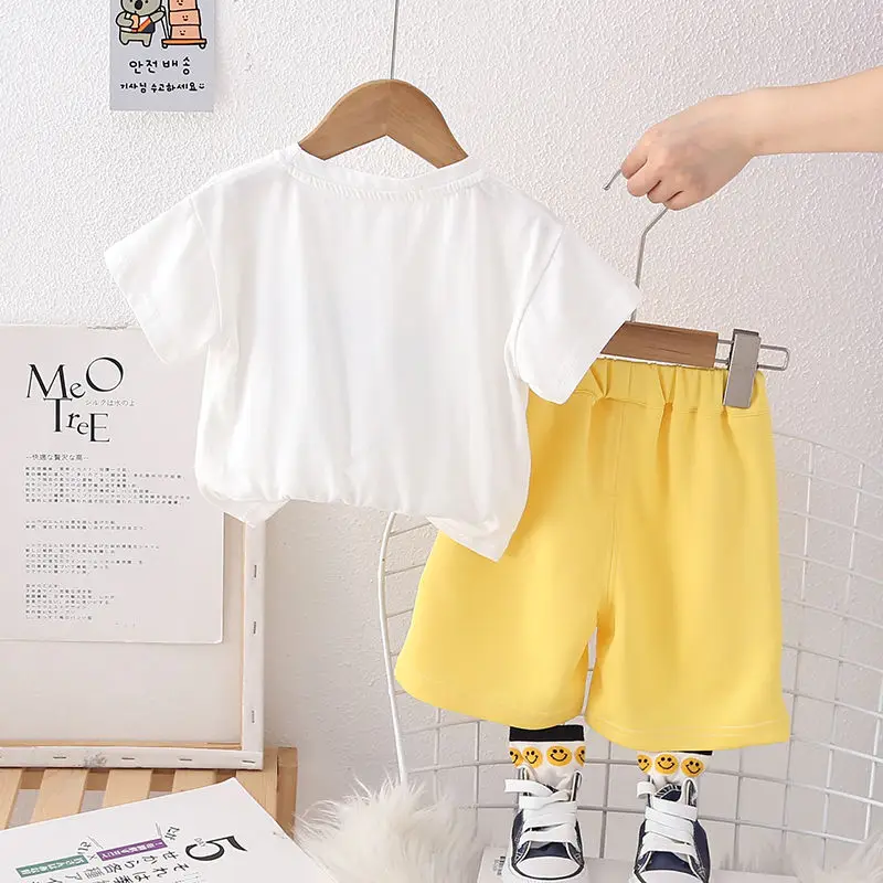 2 шт./комплект Детские хлопковые футболки и шорты