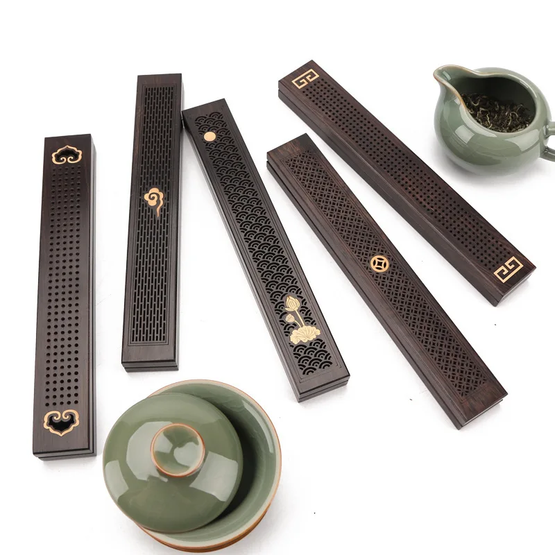 

Ebony wood incense burner purple light sandalwood lying incense box home indoor sandalwood incense burner crafts Chinese style