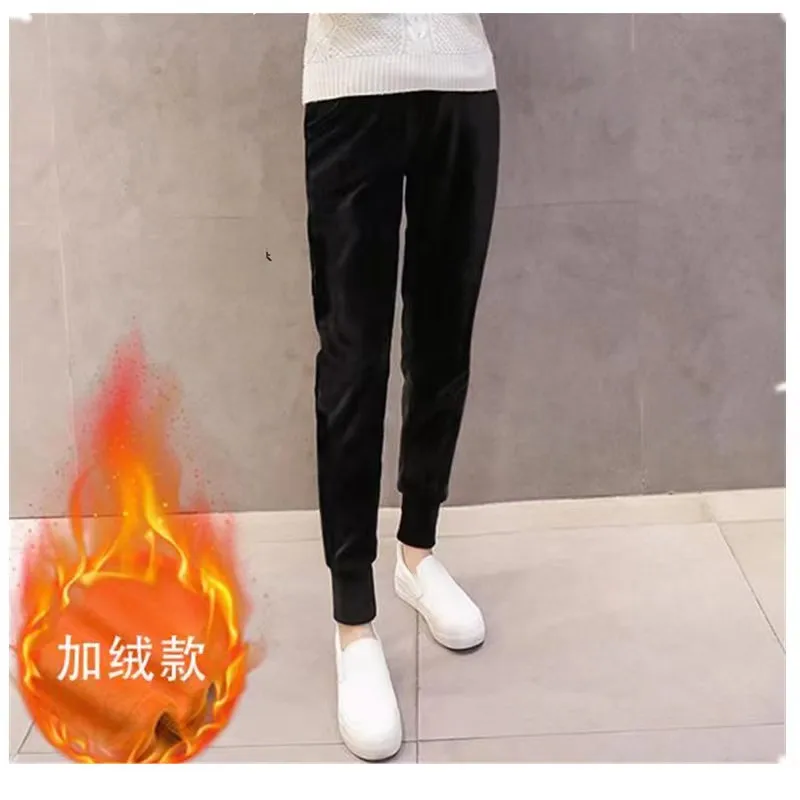 Maternity Womens Leggings Double Sided Fleece Warm Winter Maternity Pants Thickening Pregnancy Trousers Maternity Clothing E0081