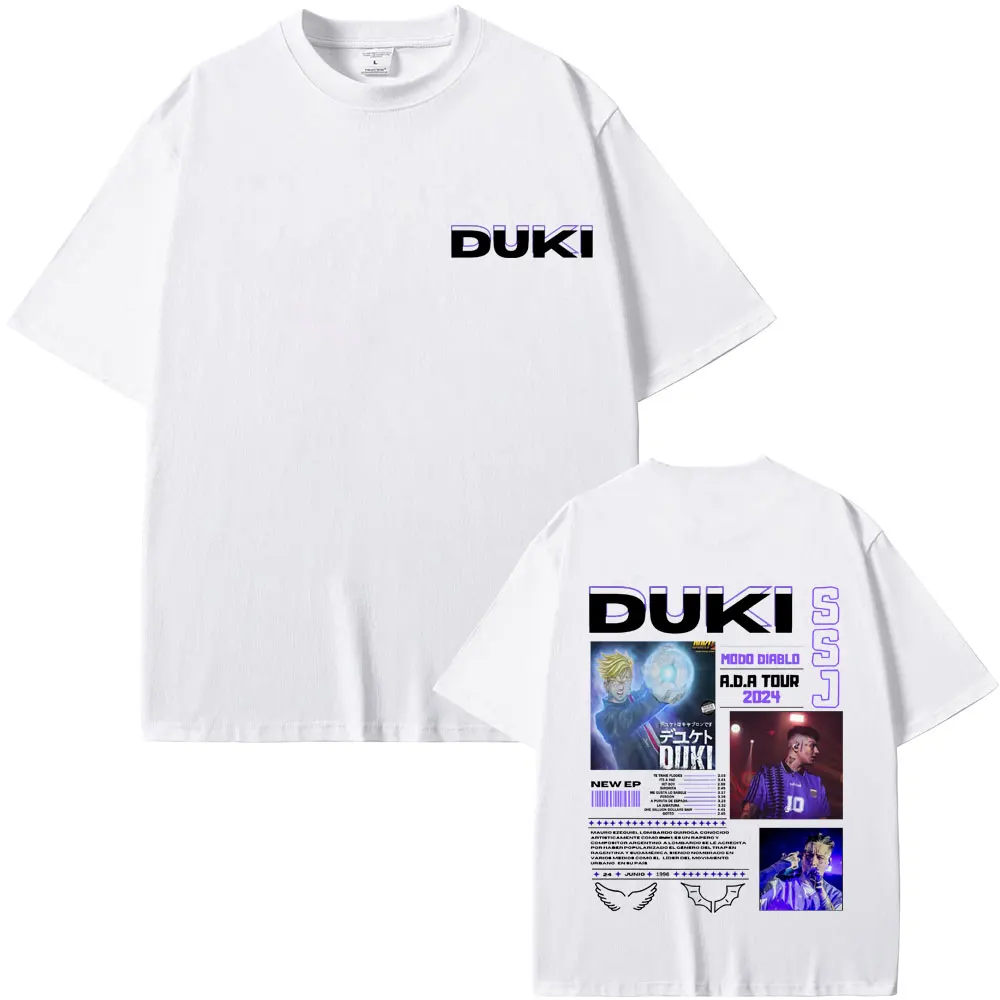 Фото Rapper Duki ADA Tour 2024 Double Sided Print T-shirt Male Hip Hop Oversized T Shirts Men Women Fashion High Quality Short Sleeve №4