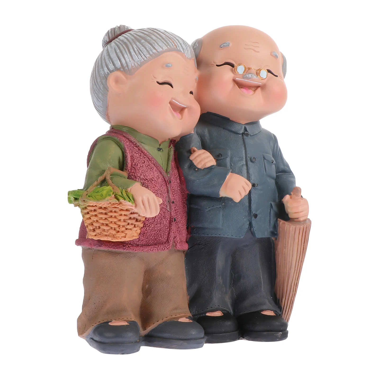 

1pc Old Couple Statue Adornment Resin Desktop Ornament Valentine's Day Decor