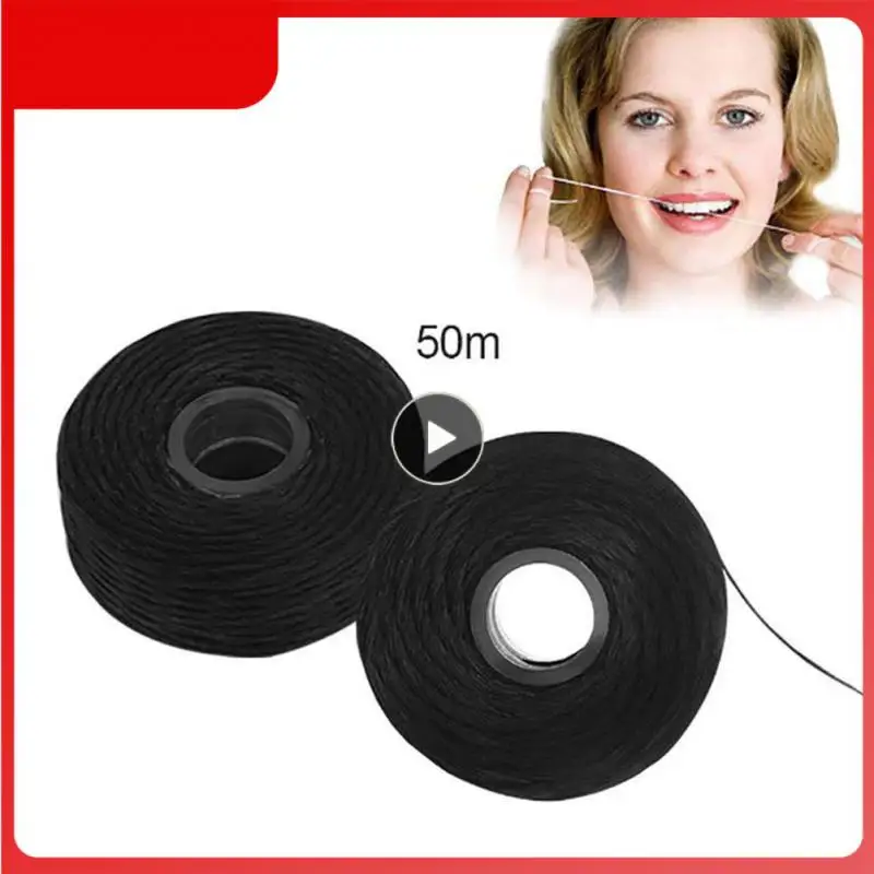 

50M Bamboo Charcoal Flosser Built-In Spool Wire Toothpick Flosser Floss Replacement Core Mint Flavor
