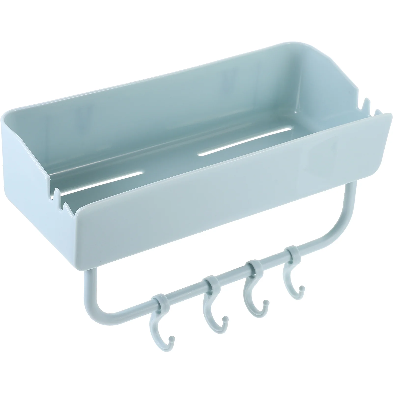 

Convenient Bathroom Shelf Shower Hook Organizer Towel Holder Rack Plastic No Drill Wall Mounted Draining Basket Rails