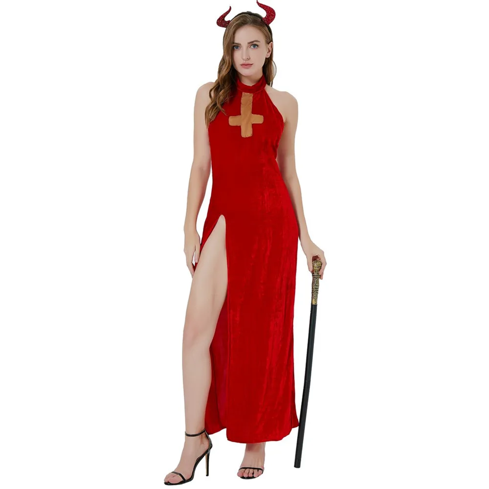 

Halloween Women Sexy Evil Demon Vampire Cosplay Fancy Dress Adult Costume