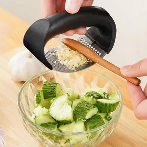 1pcs stainless steel garlic presses manual garlic mincer chopping garlic tools curve fruit vegetable tools home kitchen gadgets free global shipping