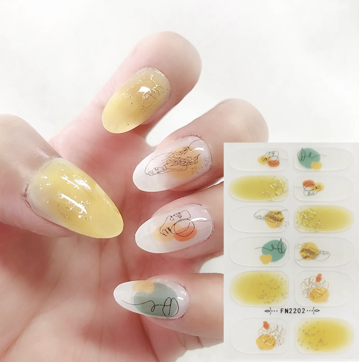 3D Cute press On Nails Stickers for Nails Nails Parts Nail Art Decorations Manicure Nails Art Full Cover Adhesive Stickers Set