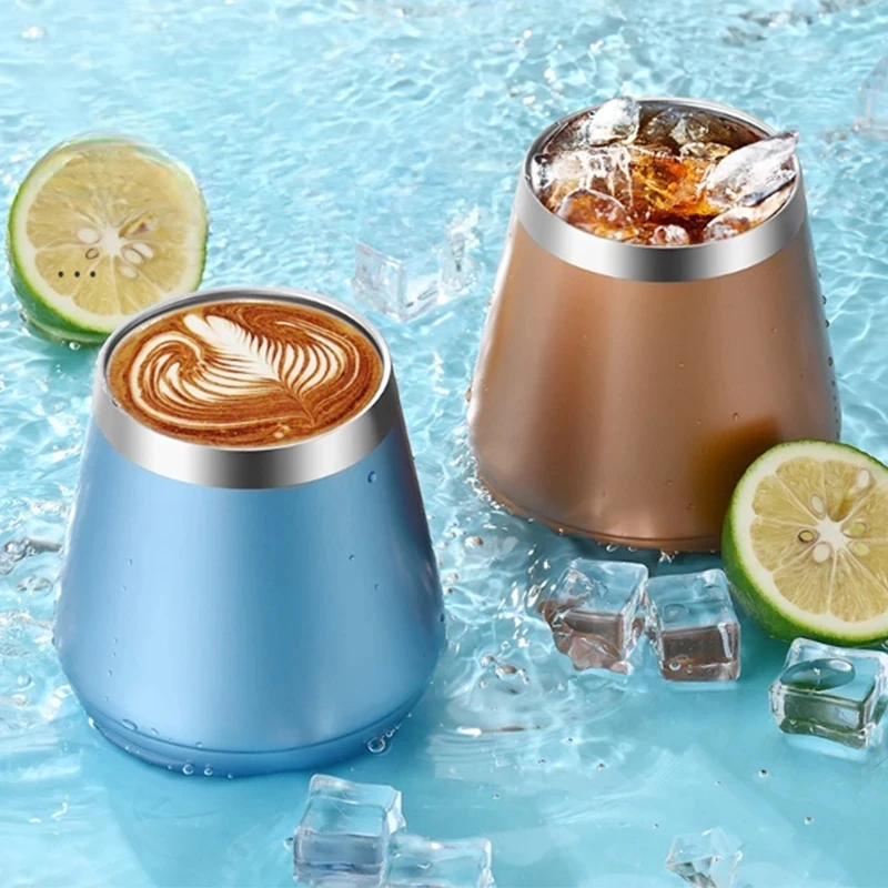 280ml Beer Thermal Cup 304 Stainless Steel Portable Vacuum Insulation Cup Coffee Cup Red Wine Glass Wide Mouth Water Bottle