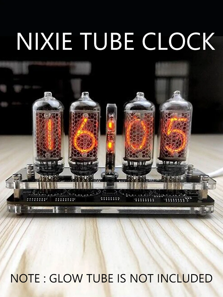 4-значные IN-8 Nixie светящаяся трубка часы IN8 с фотоподсветкой светящаяся трубка цифровая твердая древесина Настольный Будильник подключаемый дизайн креативный подарок 4-значные IN-8 Nixie светящаяся трубка часы IN8 с фотоподсветкой светящаяся трубка цифровая твердая древесина Настольный Будильник подключаемый дизайн креативный подарок