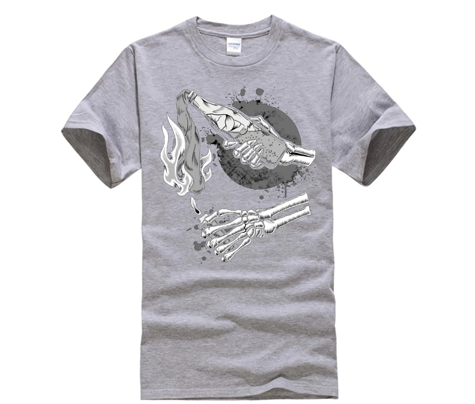 Модная креативная футболка с графическим рисунком принтом Молотова и коктейля