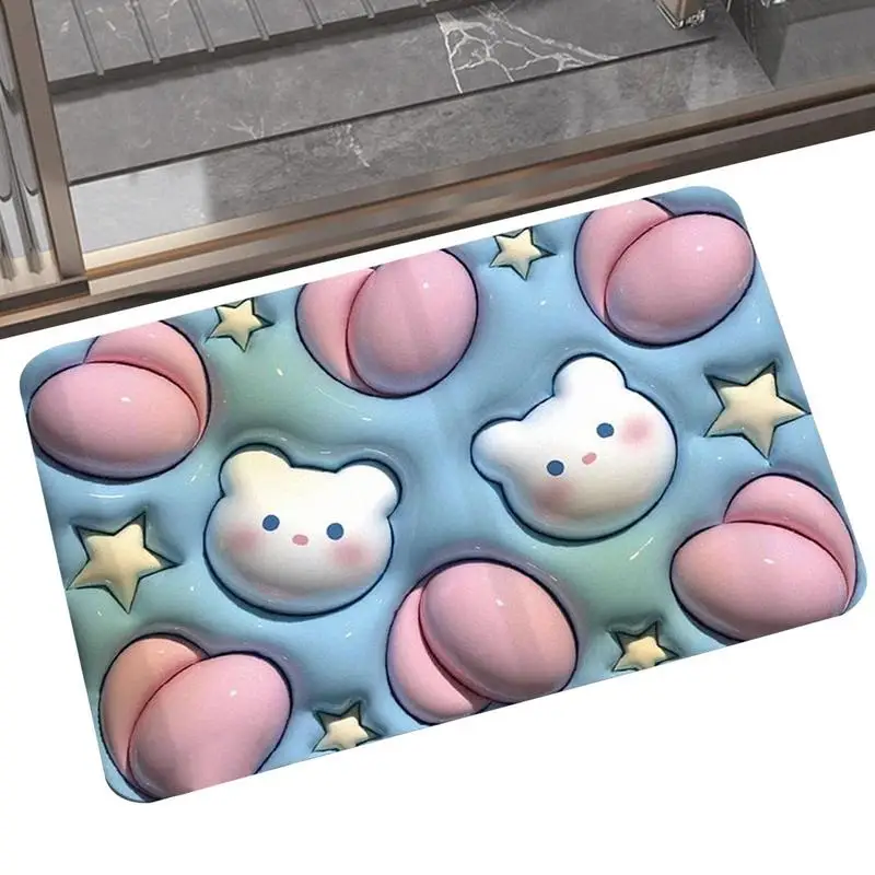 

Cute Bath Mat Super Absorbent Floor Mat Cartoon Pad Cartoon 3D Effect Expansion Soft Diatom Mud Floor Mats