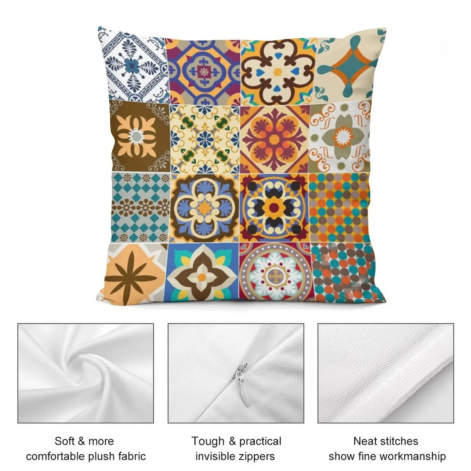 Традиционная португальская плитка &quotazulejo portuguese&quot Декоративная подушка Подушки