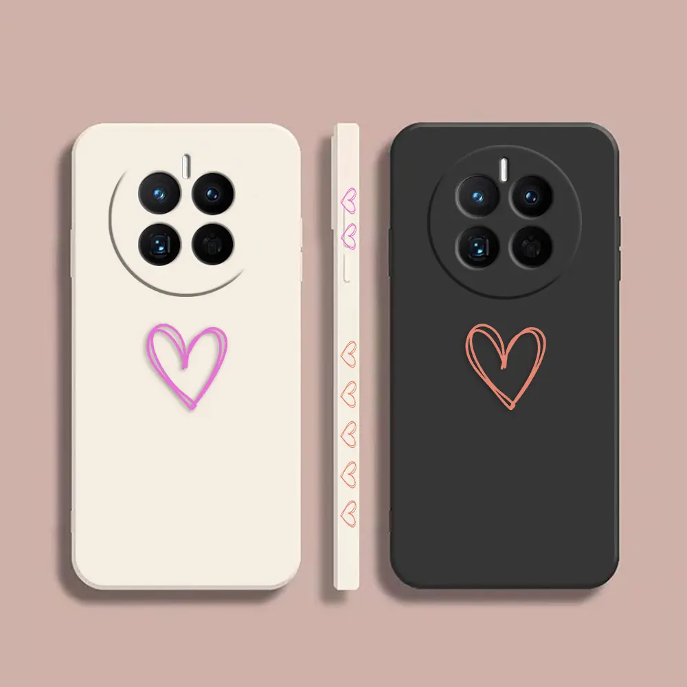 

Phone Case For Huawei MATE 10 20 20X 30 40 50 P20 P30 P40 P50 P60 PRO PLUS Colour Case Cover Funda Cqoue Shell Simple Line Love
