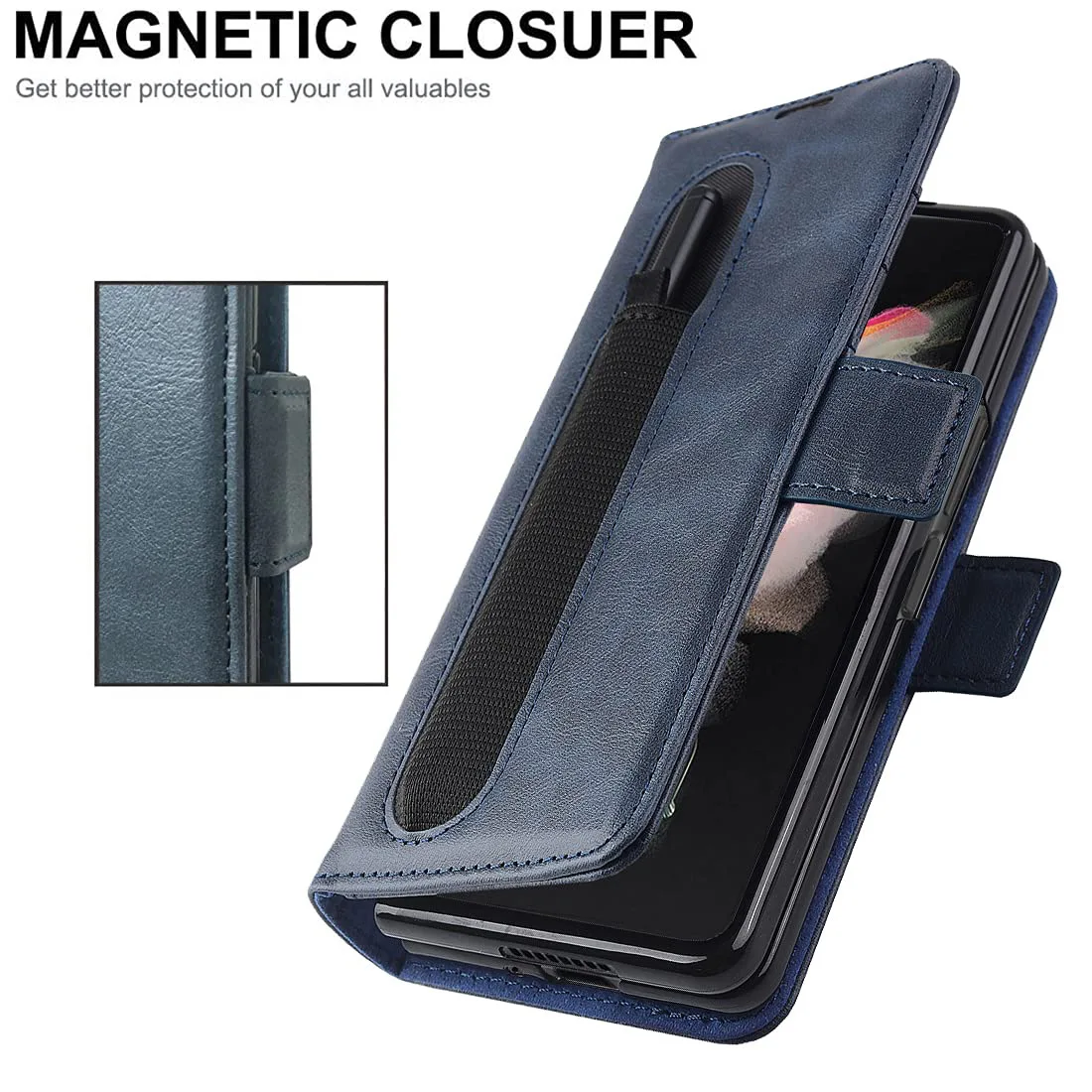 

Luxury Wallet Flashing Powder Flip Leather Case For Samsung Galaxy Z Fold 3 Z Fold 4 FOLD4 FOLD3 5G Cover for Samsung Z Fold 4