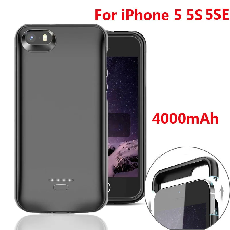 

4000mAh Battery Charger Case for iPhone 5 5S 5SE Xs Max Portable Power Bank Charger Case For iPhone SE 5 5S Battery Case Cover