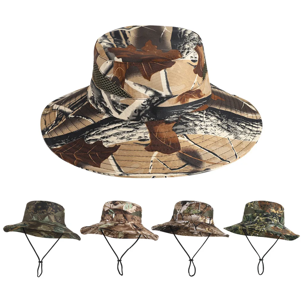 Fisherman's Hat Men's And Women's Summer Camouflage Mesh Breathable Outdoor Sports Mountain-Climbing Fishing Sunscreen Sun Hat