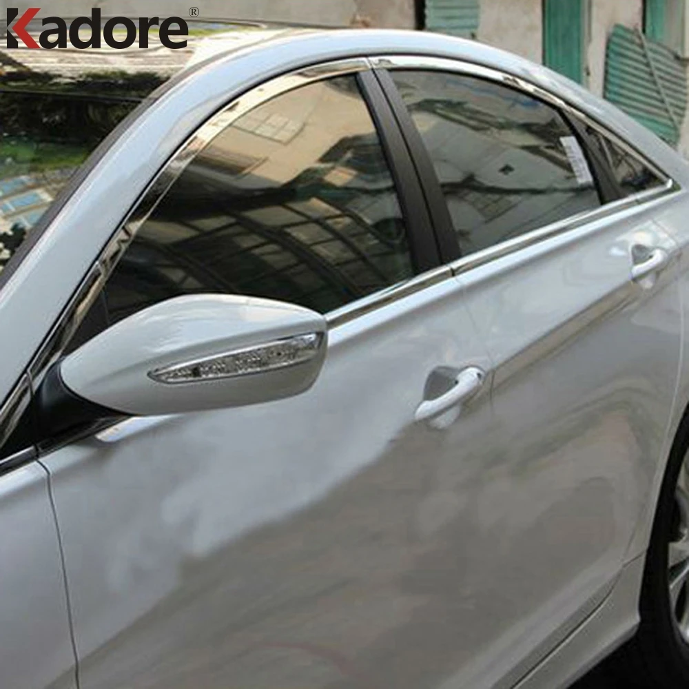 

Автомобильные аксессуары, подходят для Hyundai Sonata 2011 2012 2013, оконные пороги из нержавеющей стали, стеклянные полосы, отделка панели, Стайлинг