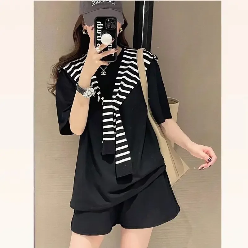 Модная женская футболка в европейском стиле новинка лета 2024 повседневная