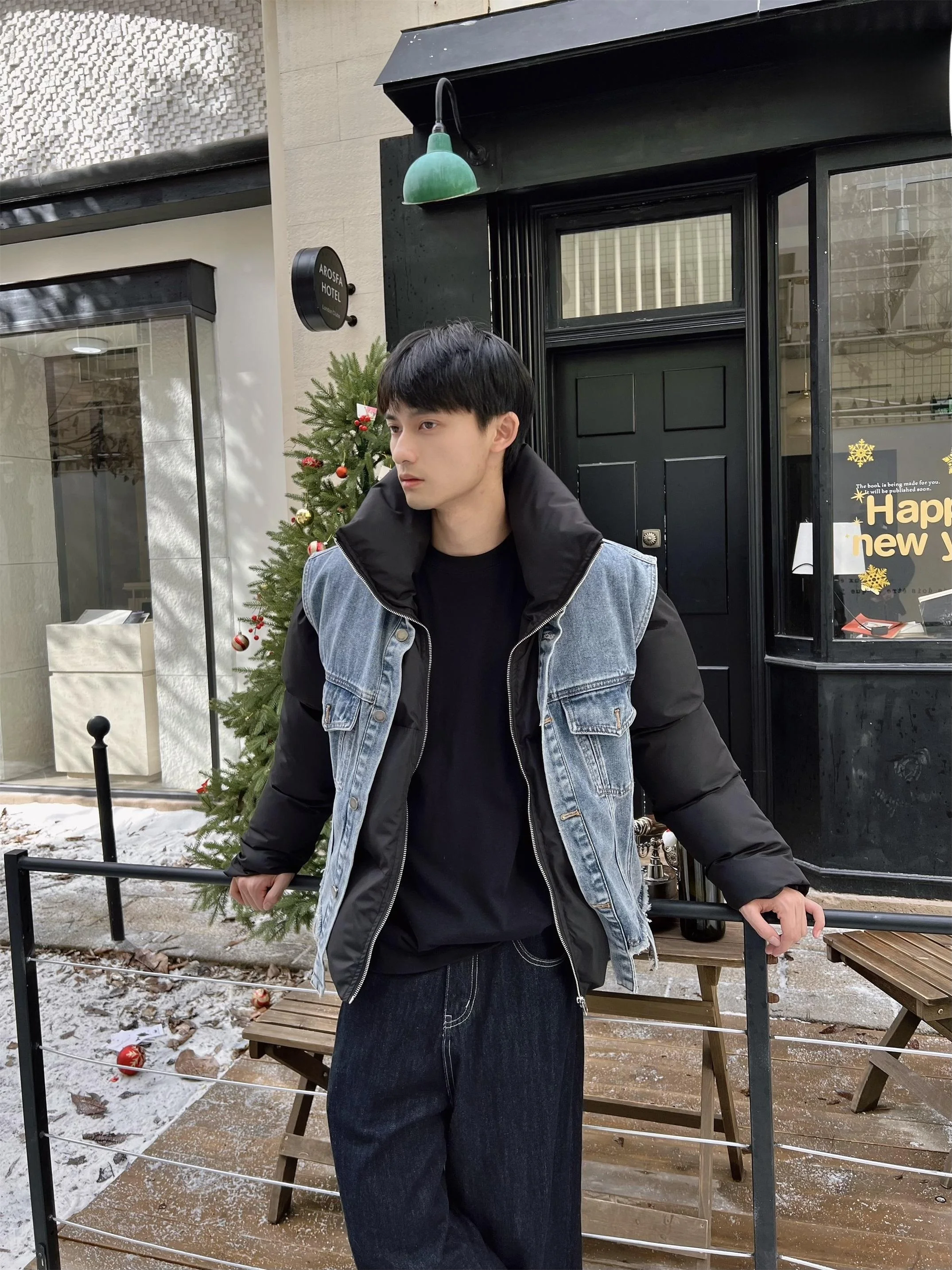 Qiq Fashion Advanced Sense Джинсовый жилет Лоскутная одежда с хлопковой подкладкой Ins