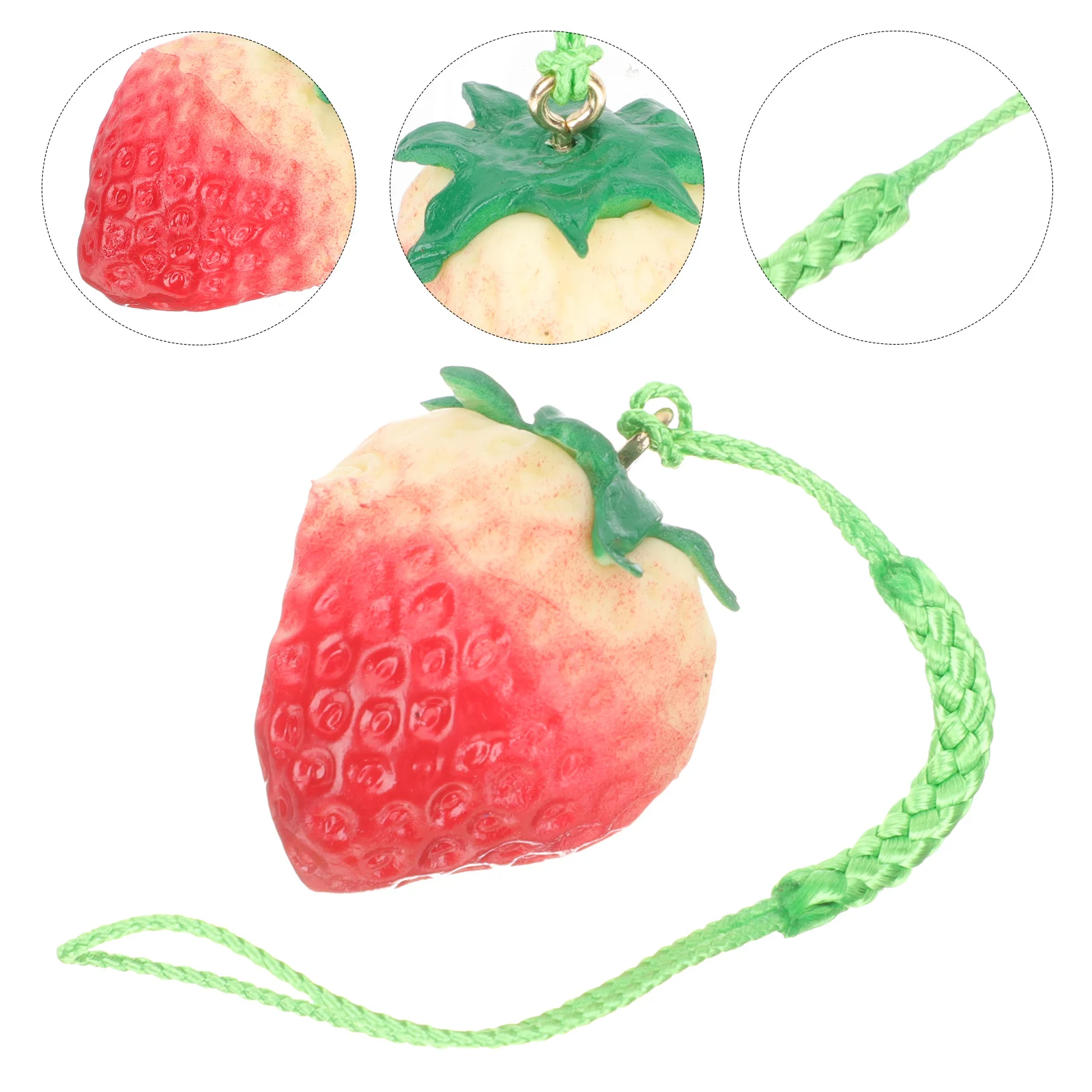 

Strawberry Wrist Lanyard Klevercase Lucky Charm Backpack Accessories Mobile Straps Telephone Strawberry Bag Charm