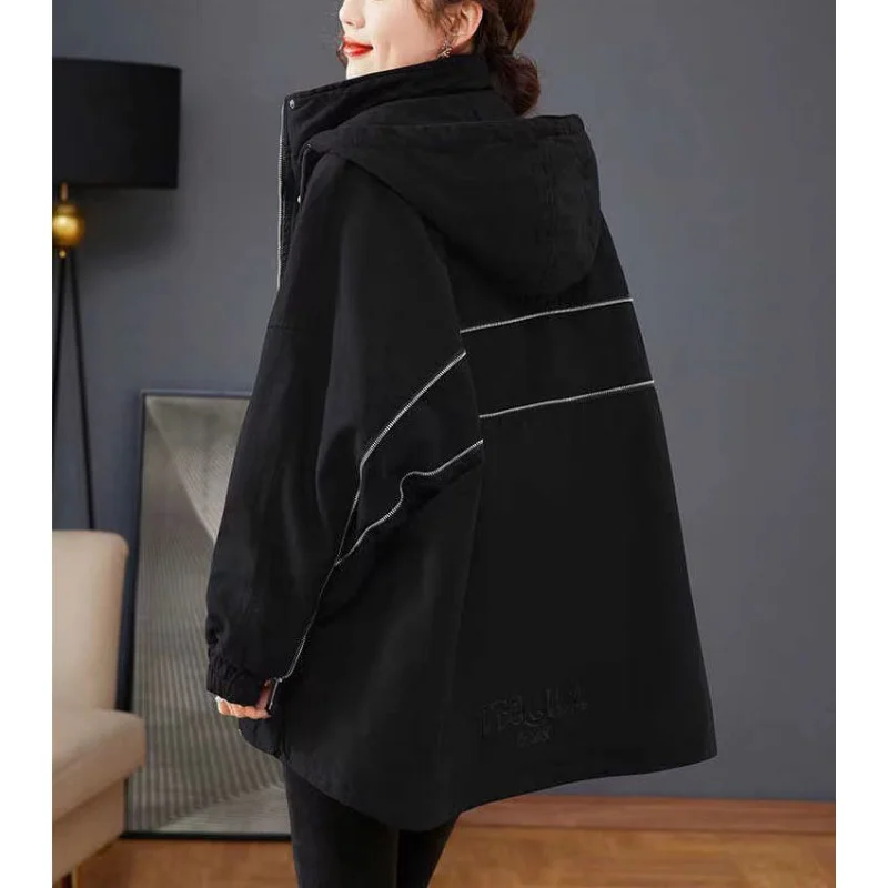 New Winter Women's Jacket Fur Lined Coat Loose Hooded Parkas Warm High End Luxury Designer Clothing Long Sleeve Tops