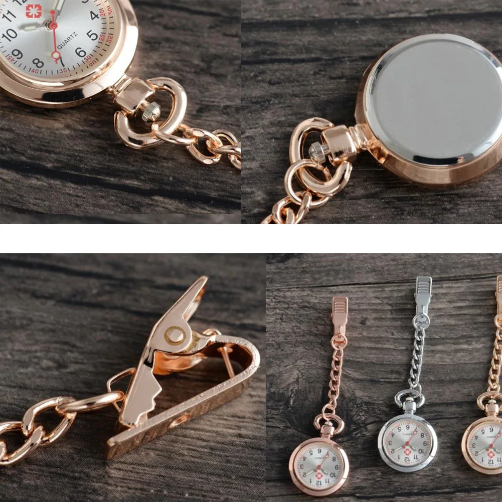 Nurse Watch Stainless Steel Pocket Watch For Women Medical Doctor Luminous High Quality Clip-on Fob Brooch Hanging Quartz Gift enlarge