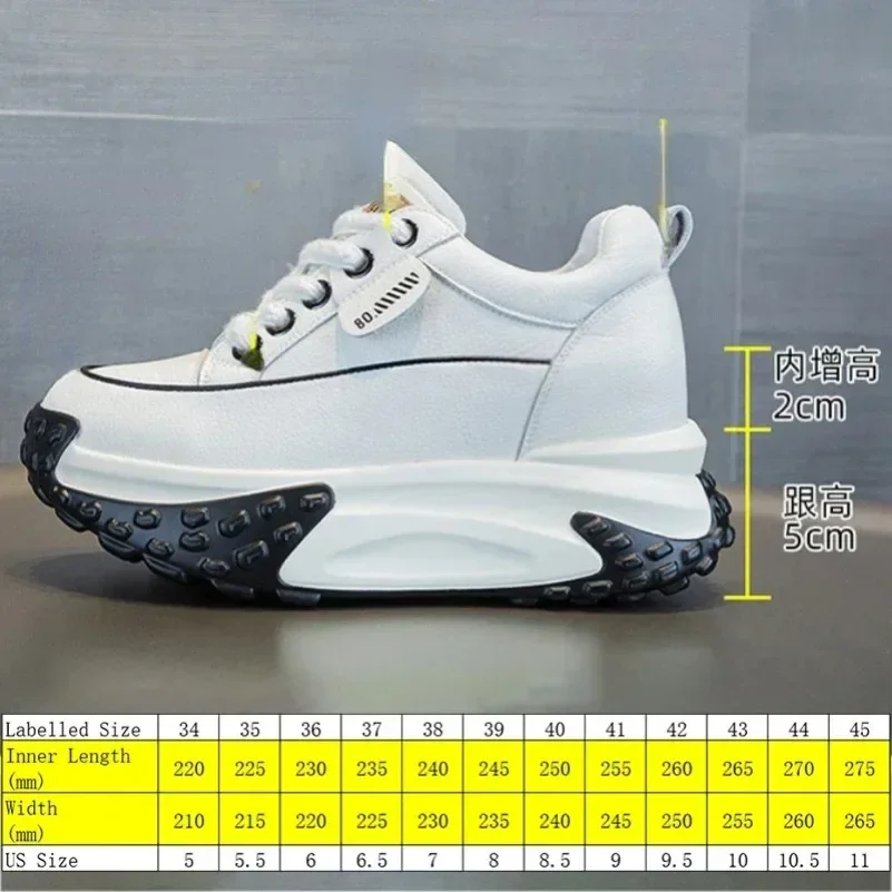 Koznoy/женские удобные осенние кроссовки на танкетке из натуральной кожи 7 см модные