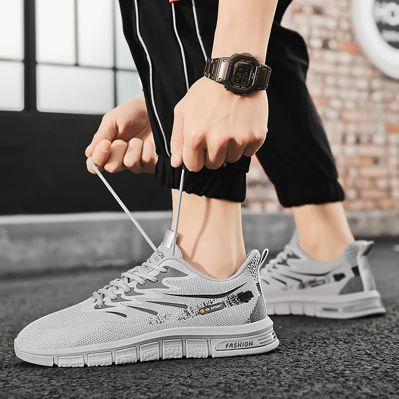 NEW Fashion Breathable Men's Casual Sneakers Adult Teenagers Outdoor Running Shoes Walking Shoes School Sports Shoes 39-44#