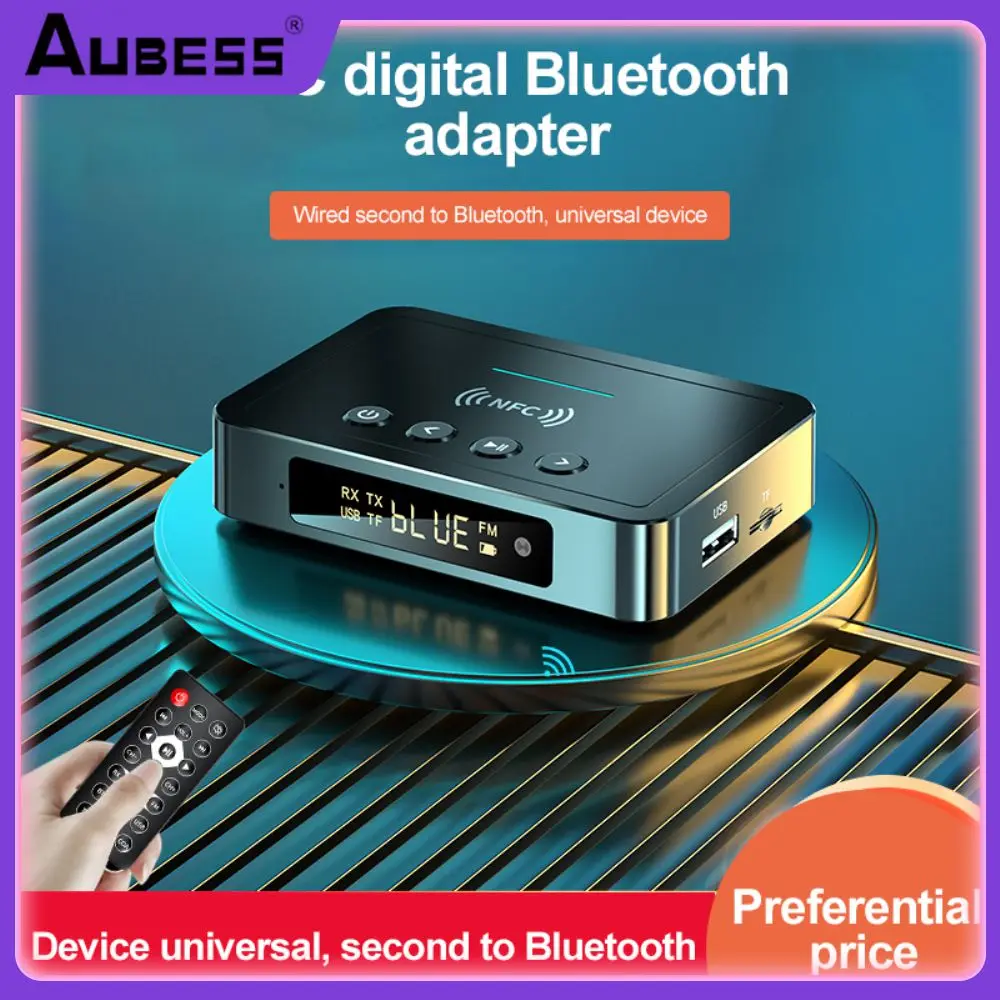 

10m Long Battery Life Earphone Wireless Receiver Fm Stereo Music Adapters Rechargeable Nfc Adapter Office Accessories