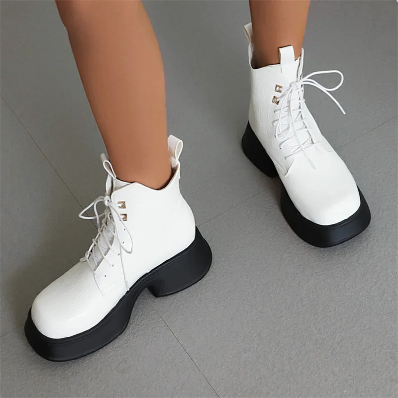 Уличные трендовые Резиновые Нескользящие сапоги на платформе с узором под