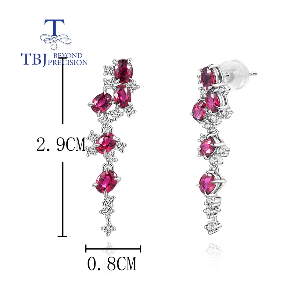 Серьги из 18-каратного белого золота с драгоценными бирманскими натуральными