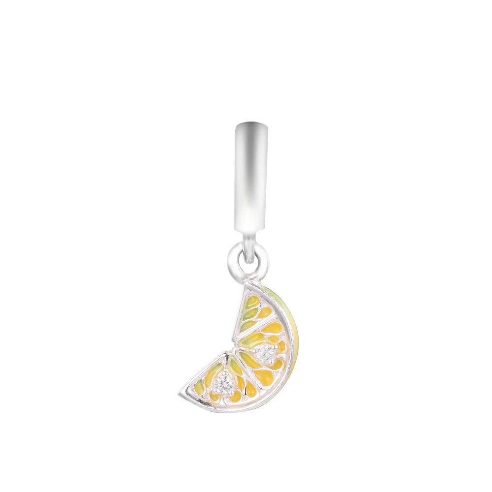 

CKK 100% 925 Sterling Silver Lemon Slice Sparkling Fruit Dangle Beads Fit Europe Charm Bracelets & Bangles DIY Jewelry Making