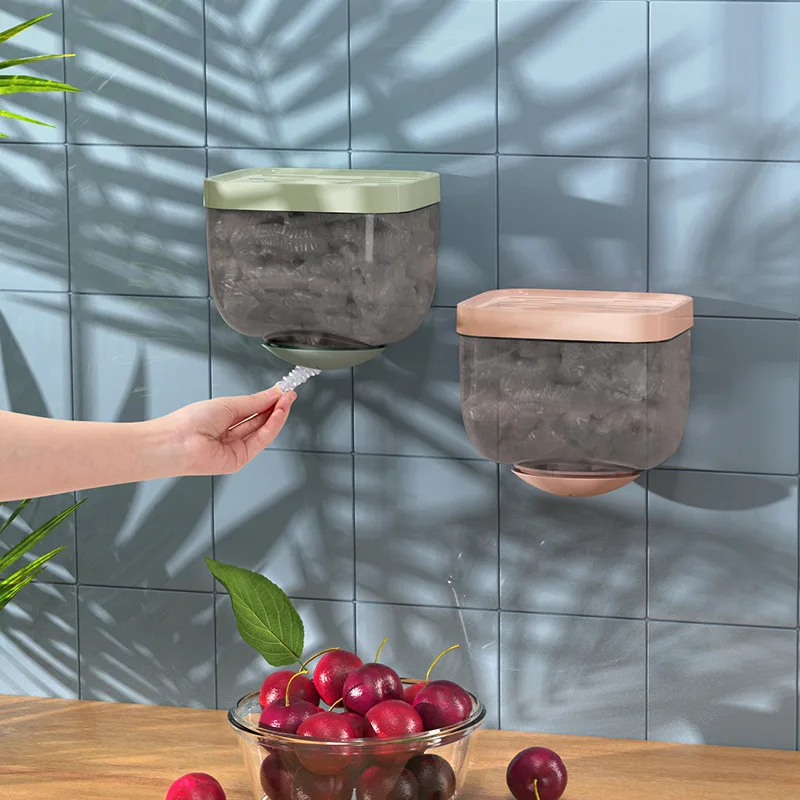 

NEW Plastic Wrap Cover Storage Box Wall-mounted Kitchen Freshkeeping Bag Living Room Shoe Cover Box Bath Shower Storage Box