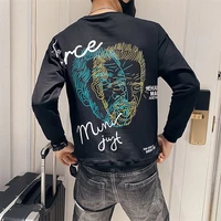 round neck mens jumper spring new style slim top pullover youth fashion long sleeve hoodie head print 2022 trend promotion